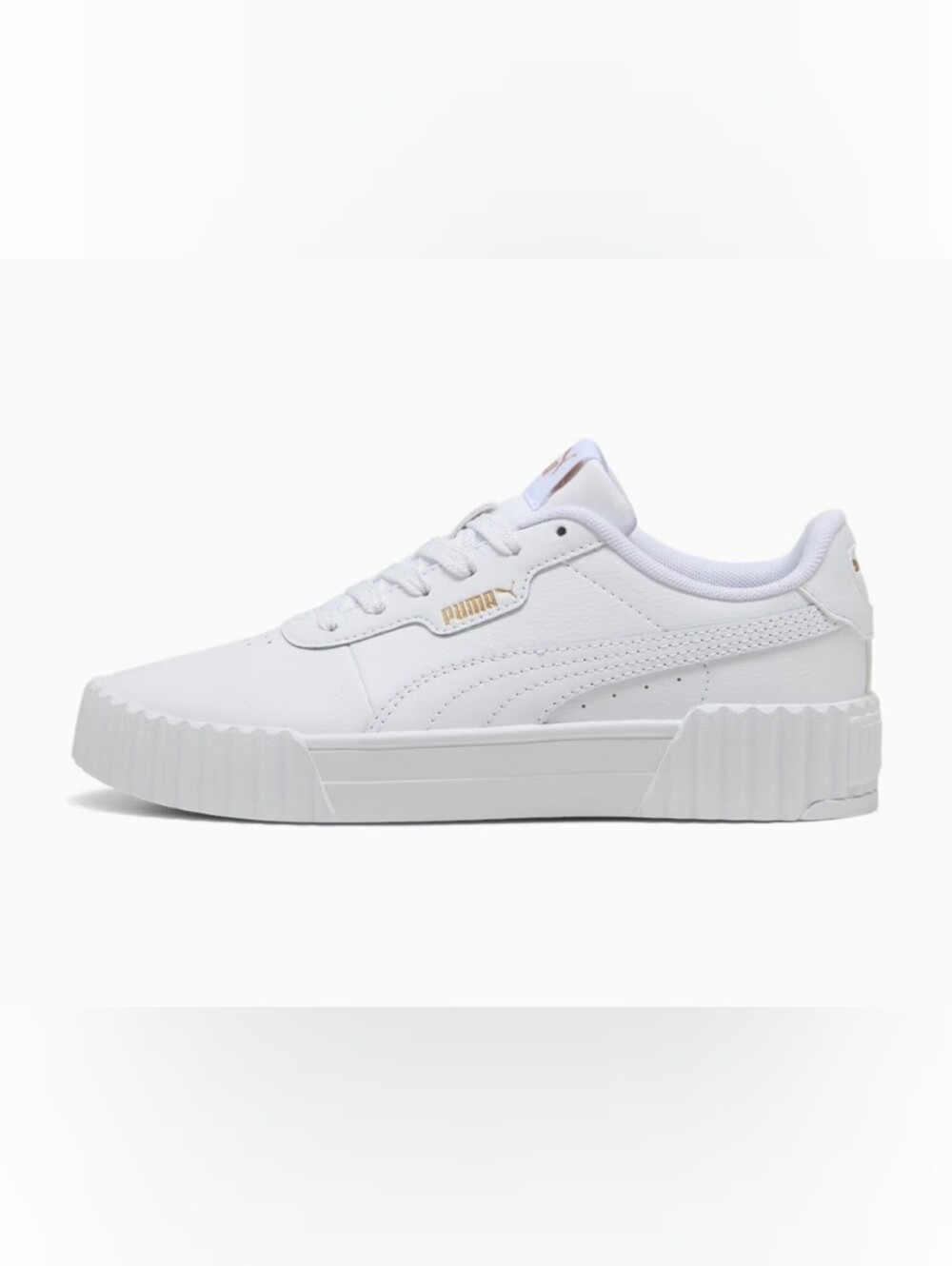 NEW Puma Carina White Low-Top Platform Sneakers
